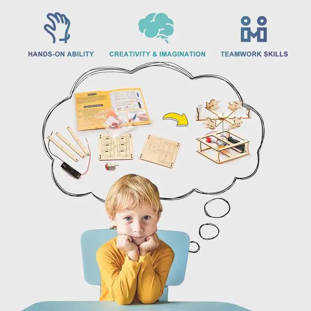 Alt view image 5 of 7 - 5 Individual STEM Science Kits for Kids, Wood Arts and Craft Kits 8-12 | STEM Toys for Boys Girls Age 8-13 8 10 12 14 Birthday Gift Idea, 3D Puzzles Building Engineering Model Set