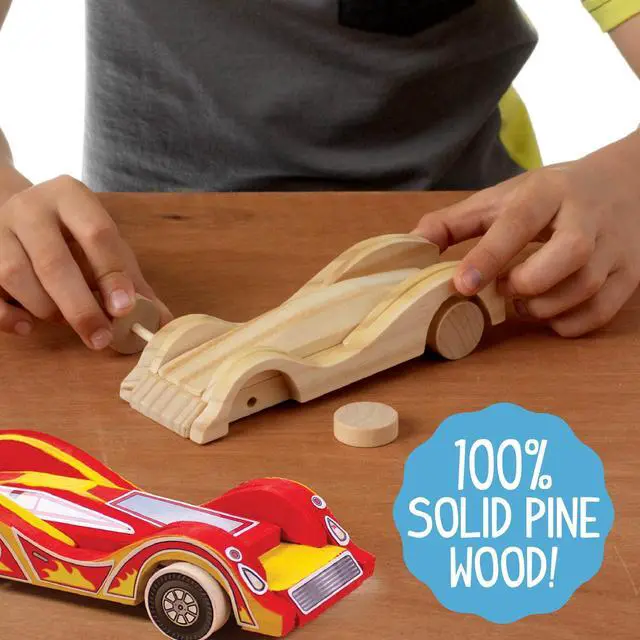 Alt view image 4 of 7 - Build & Paint Your Own Wooden Toys, DIY Wood Craft Kit, Easy to Assemble, 3 Cars