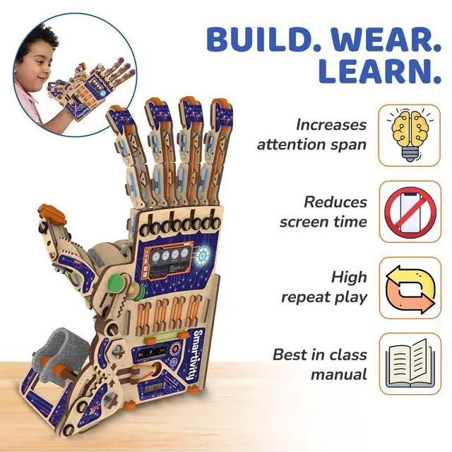 Alt view image 2 of 7 - Robotic Mechanical Hand STEM Toy for Kids 8-14 | Parents' Choice Award Winner | Superhero STEM Toy | Birthday Gift for Boys & Girls Ages 8,9,10,11,12,13,14