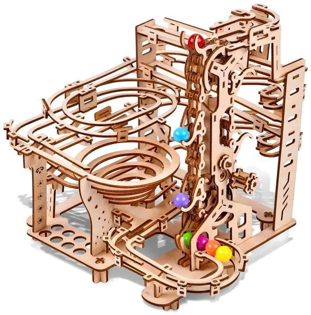 Main image of 3D Wooden Puzzles Marble Run Chain Kit, Wood Creative Mechanical Puzzles Assembly Model Building Kits to Build for Adults & Kids, DIY Wooden Puzzle Hobbies Toys for Adults &Teens Gifts