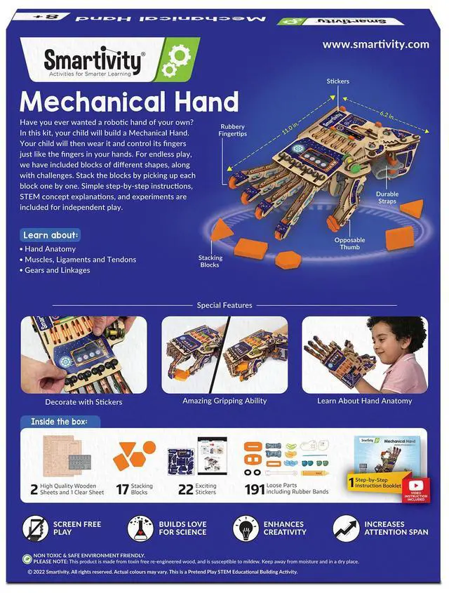 Alt view image 7 of 7 - Robotic Mechanical Hand STEM Toy for Kids 8-14 | Parents' Choice Award Winner | Superhero STEM Toy | Birthday Gift for Boys & Girls Ages 8,9,10,11,12,13,14