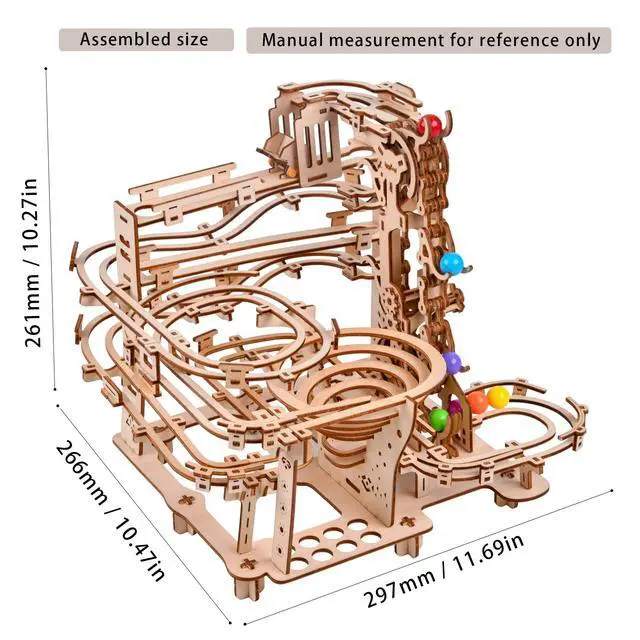 Alt view image 6 of 7 - 3D Wooden Puzzles Marble Run Chain Kit, Wood Creative Mechanical Puzzles Assembly Model Building Kits to Build for Adults & Kids, DIY Wooden Puzzle Hobbies Toys for Adults &Teens Gifts
