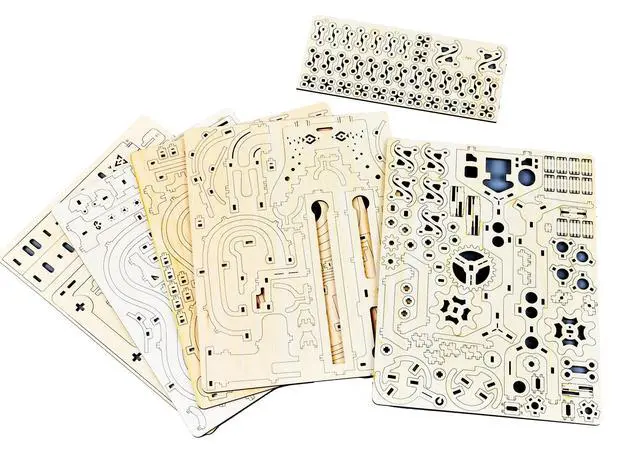 Alt view image 7 of 7 - 3D Wooden Puzzles Marble Run Chain Kit, Wood Creative Mechanical Puzzles Assembly Model Building Kits to Build for Adults & Kids, DIY Wooden Puzzle Hobbies Toys for Adults &Teens Gifts