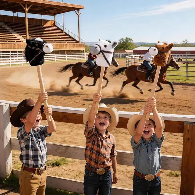 Alt view image 6 of 7 - 3-Piece Detachable Stick Horse Soft-Touch Plush Toy for Kid | Easy Assembly,Perfect for Cowboy Themed Party,Group Play,Family Activities and Decoration