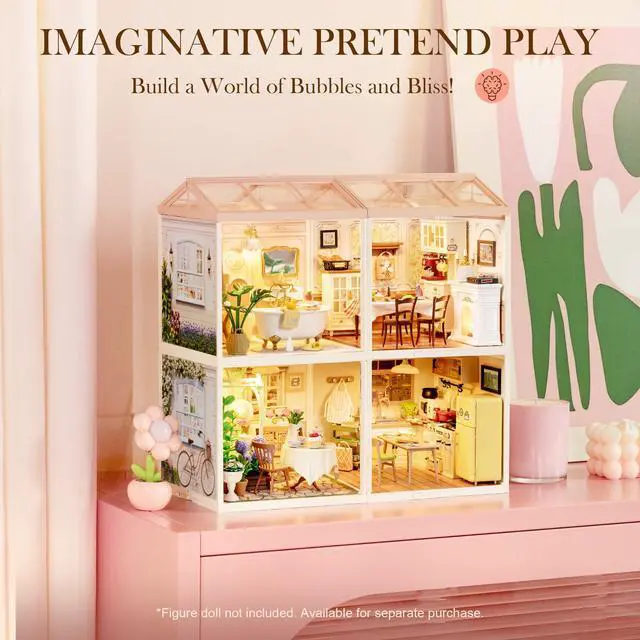 Alt view image 4 of 7 - Super Creator-DIY Plastic Miniature House for Adults, Mini Blocks Model Kit Building Sets, DIY Crafts/Hobbies/Building Blocks Toys for Adults (Pop Bubble Bathroom)