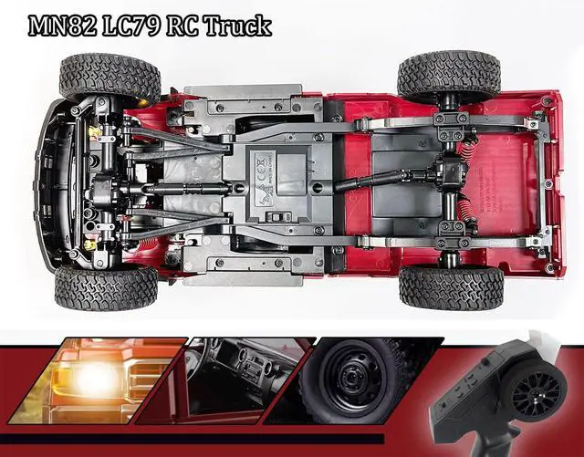 Alt view image 5 of 7 - RC Rock Crawler RC Truck 4x4 Toyota LC79 MN82 RC Crawler 1/12 Scale | Remote Control Pickup Off Road All Terrain 280 Motor Proportional Throttle Steering RTR Hobby Toy Adult