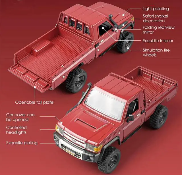 Alt view image 6 of 7 - RC Rock Crawler RC Truck 4x4 Toyota LC79 MN82 RC Crawler 1/12 Scale | Remote Control Pickup Off Road All Terrain 280 Motor Proportional Throttle Steering RTR Hobby Toy Adult