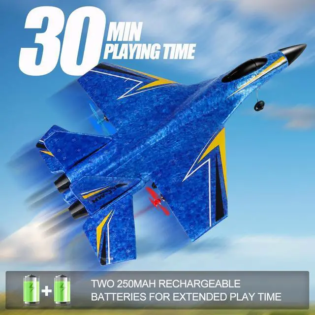 Alt view image 3 of 7 - Remote Control Airplanes for Kids Adult Beginners,Foam RC Planes | 2Channels,Lightweight and durability,2.4GHz Outdoor Fighter Jet Toy,for Teen Boys Girls Hobby,Flying Gravity Glider Aircraft
