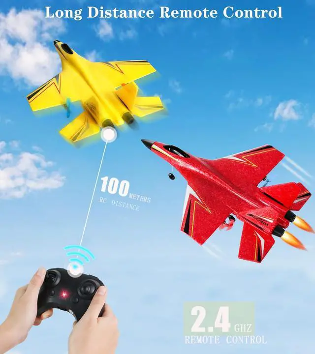 Alt view image 6 of 7 - Remote Control Airplanes for Kids Adult Beginners,Foam RC Planes | 2Channels,Lightweight and durability,2.4GHz Outdoor Fighter Jet Toy,for Teen Boys Girls Hobby,Flying Gravity Glider Aircraft
