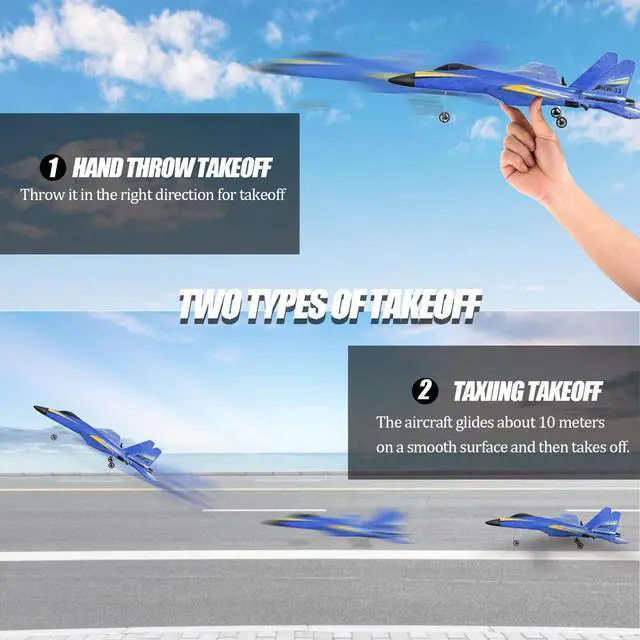 Alt view image 7 of 7 - Remote Control Airplanes for Kids Adult Beginners,Foam RC Planes | 2Channels,Lightweight and durability,2.4GHz Outdoor Fighter Jet Toy,for Teen Boys Girls Hobby,Flying Gravity Glider Aircraft