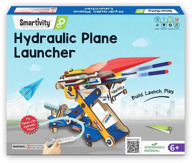 Main image of 2in1 Hydraulic Aeroplane & Dart Launcher for Kids 6-14 | 50+ Amazing Science Experiments | Educational STEM Toy | Birthday Gift for Boys & Girls Ages 4,5,6,7,8 Years