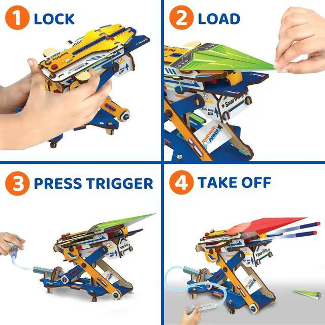 Alt view image 3 of 7 - 2in1 Hydraulic Aeroplane & Dart Launcher for Kids 6-14 | 50+ Amazing Science Experiments | Educational STEM Toy | Birthday Gift for Boys & Girls Ages 4,5,6,7,8 Years