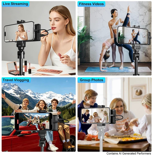 Alt view image 6 of 6 - Magnetic Phone Clip Selfie Monitor Screen for iPhone, 4K/1080P | Selfie Monitor Screen iPhone, 4K 30fps Wired, 1080P Wireless Recording, TikTok, YouTube, Live Stream, Vlog, Content Creator