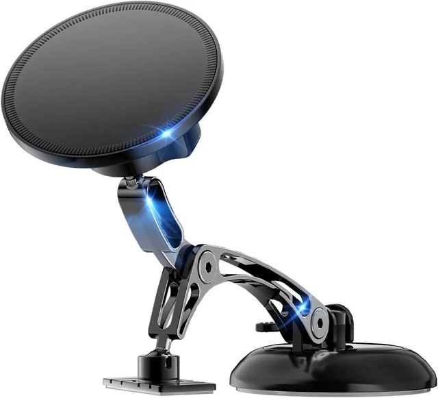 Main image of Dual Support for MagSafe Car Mount, Magnetic Phone Holder for Car with Vacuum, 360°Adjustable Metal Head &Extension Rod, Cell Phone Holders for Your Car for iPhone17/16/15/14/13/12, Android