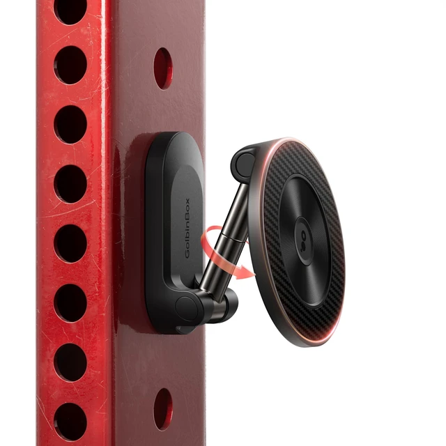 Main image of Magnetic Phone Holder for Gym,Adjustable Tripod Mount Ring Black Gym Magnetic Phone Holder, Portable Phone Mount to Metal Surface,Gym Accessories for Workout Recording for iPhone and Android