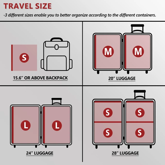 Alt view image 4 of 7 - Travel Vacuum Bags for Clothing with Cordless Pump 18 Combo, Clear | Compression Packing Cubes Organizer Storage for Luggage Suitcase, Space Saver Seal Bags for Vacation Cruise