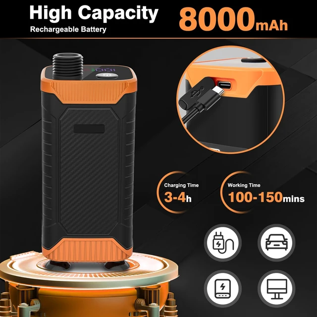 Alt view image 4 of 7 - Portable Camping Shower, 8000mAh Rechargeable Outdoor Shower Pump | Filtered Showerhead, Intelligent LED Display, IPX8 Waterproof, Camping Shower Kit for Hiking, RV, Car Washing, Pet Bath