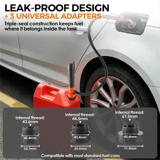 Alt view image 6 of 7 - Fuel Transfer Pump Battery Powered, 15000mAh Cordless Gas Can Pump | Rechargeable Electric Pump for Gasoline, Diesel, Kerosene & Water with Trigger Lock, LED, Flexible Hose & 3 Adapters