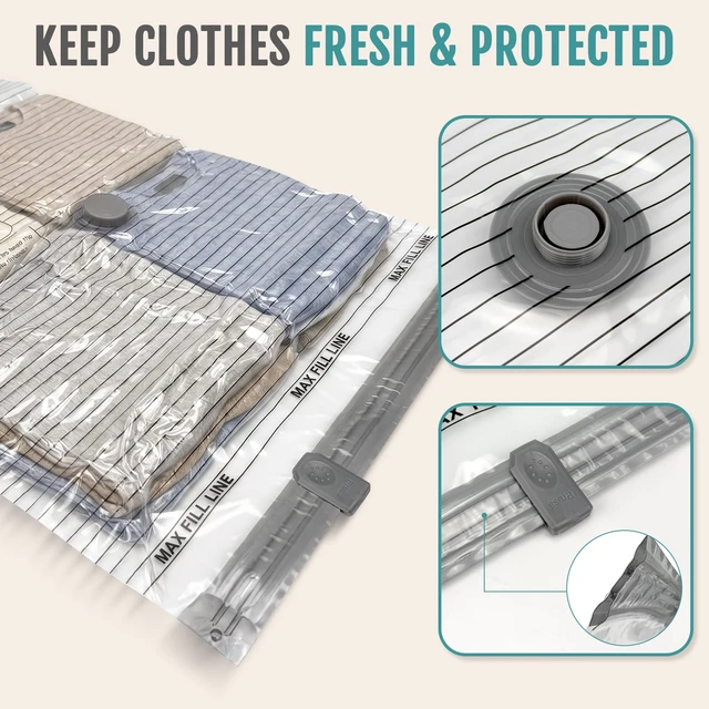 Alt view image 5 of 7 - Rechargeable Cordless Pump Vacuum Storage Bags, 24 M/S/XS Combo | 80% Space Saver Plastic Packaging Bags for Clothes, Travel Luggage & Bedding, Closet Organization