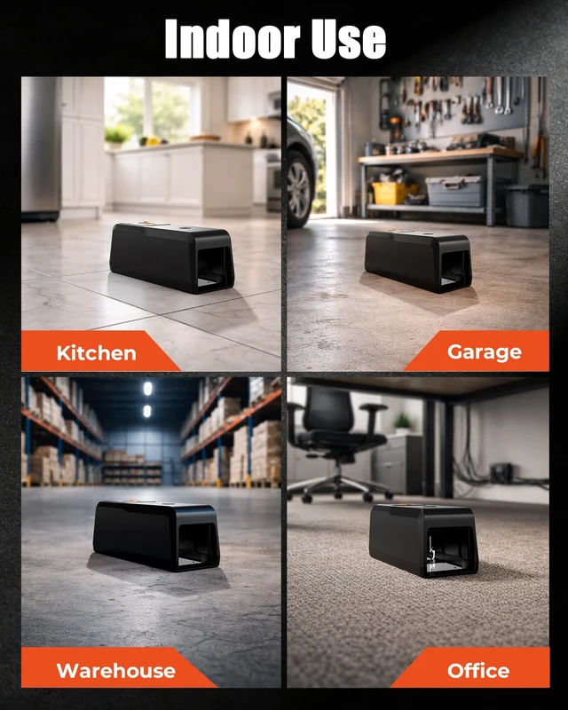 Alt view image 6 of 7 - Electric Rat & Mouse Traps for Home (1, Black Orange)