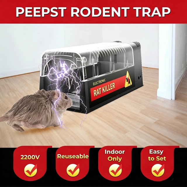 Alt view image 4 of 7 - Electronic Mouse Trap 2 Pack Electric Mouse Trap Zapper for Indoor Use, Reusable Rodent Trap, No Touch No See, Effective Mice & Mouse Control