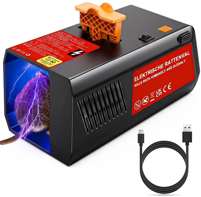 Main image of Electric Rat & Mouse Trap Indoor Outdoor, High-Voltage Electronic Mouse Trap Zapper with Anti-Escape Baffle, No-Touch Disposal, Reusable Rat Killer for Home, Kitchen, Garage, Office, Warehouse