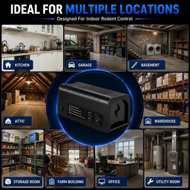 Alt view image 7 of 7 - 1 Pack Rat Trap Zapper Electric Mice Trap with Anti-Escape Door,Rechargeable Electronic Mouse Trap Indoor for Home,Reusable Rodent Zapper Shock Killer for Kitchen, Attic, Garage, Warehouse
