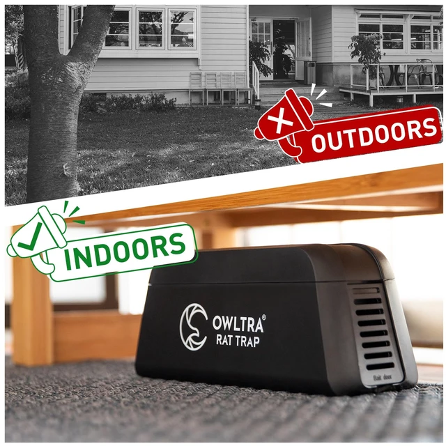 Alt view image 5 of 5 - OW-1 Indoor Electric Rat Trap 2PCS, Instant Kill Rodent Zapper with Pet Safe Trigger, Black