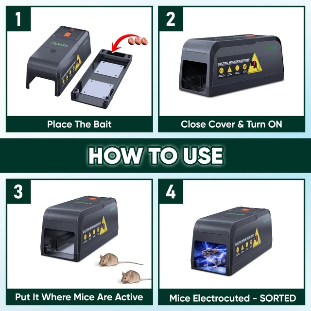Alt view image 6 of 7 - 2 Large Electric Rat Trap Mouse Traps for Indoor Home No Touch Instant Kill