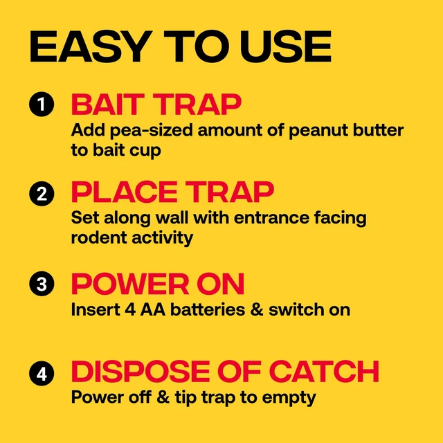 Alt view image 6 of 7 - Rat Zapper Classic Indoor Electronic Mouse and Rat Trap - 1 Electric Trap - RZC001-4 - Kill Up To 20 Rats - Easy to Use - LED Light Catch Alerts - Humanely Kill Mice and Rats - No See, No Touch