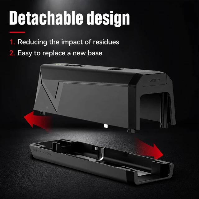 Alt view image 2 of 7 - Electric Mouse Traps Indoor for Home, Reusable No-Touch Electronic Mouse Trap Zapper with Powerful Voltage Effectively Kills Mice in Living Rooms, Kitchens, Garages, and More