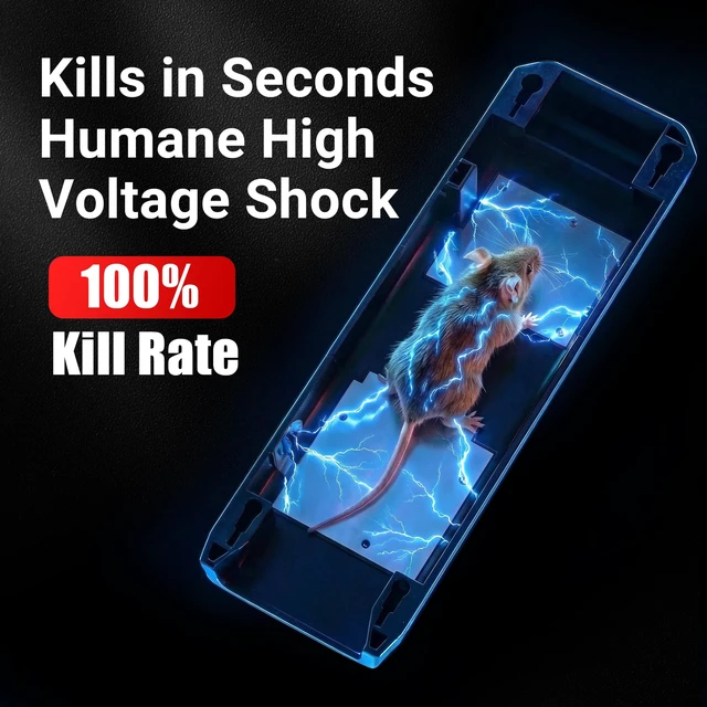 Alt view image 3 of 7 - Electric Mouse Traps Indoor for Home, Reusable No-Touch Electronic Mouse Trap Zapper with Powerful Voltage Effectively Kills Mice in Living Rooms, Kitchens, Garages, and More