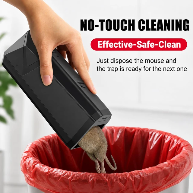 Alt view image 6 of 7 - Electric Mouse Traps Indoor for Home, Reusable No-Touch Electronic Mouse Trap Zapper with Powerful Voltage Effectively Kills Mice in Living Rooms, Kitchens, Garages, and More