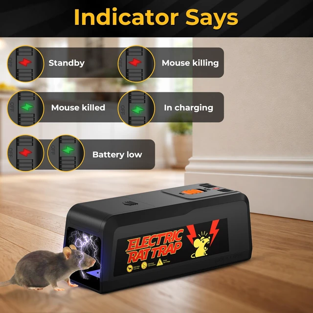 Alt view image 5 of 7 - Electronic Mouse Trap 2 Pack Electric Mouse Trap Zapper for Indoor & Outdoor Use, Reusable Rodent Trap, No Touch No See, Effective Mice & Mouse Control