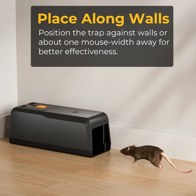 Alt view image 6 of 7 - Electronic Mouse Trap 2 Pack Electric Mouse Trap Zapper for Indoor & Outdoor Use, Reusable Rodent Trap, No Touch No See, Effective Mice & Mouse Control