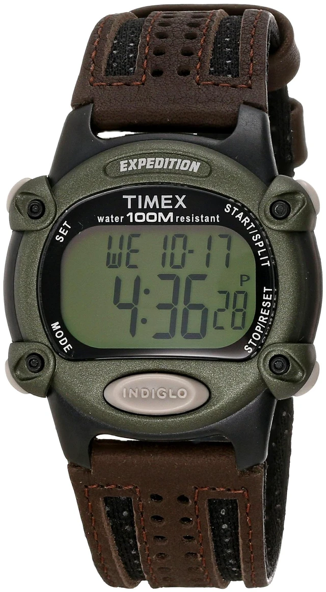 Main image of Men's T48042 Expedition Full-Size Digital CAT Brown Nylon/Leather Strap Watch