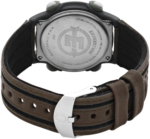 Alt view image 2 of 5 - Men's T48042 Expedition Full-Size Digital CAT Brown Nylon/Leather Strap Watch