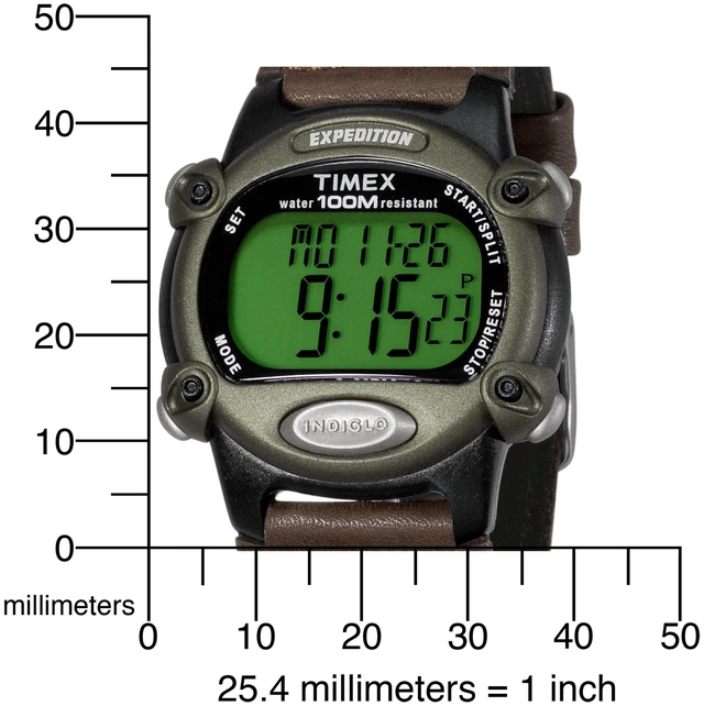 Alt view image 4 of 5 - Men's T48042 Expedition Full-Size Digital CAT Brown Nylon/Leather Strap Watch