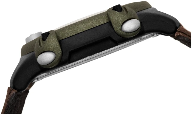 Alt view image 3 of 5 - Men's T48042 Expedition Full-Size Digital CAT Brown Nylon/Leather Strap Watch