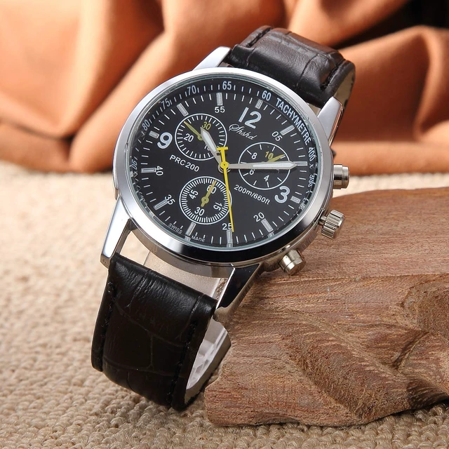 Alt view image 4 of 7 - 6 Pack Men's Leather Quartz Watch Geneva Casual Dress Wrist Band Watches Wholesale Lots Set Men Watches Pack (6pcs-C005)