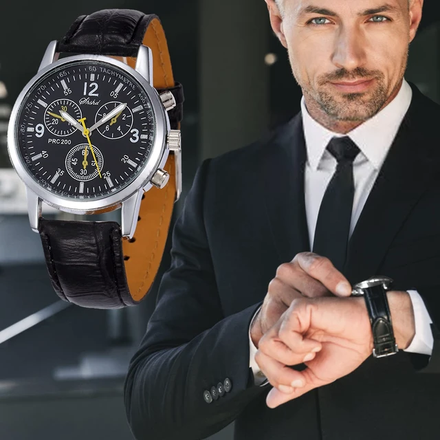 Alt view image 5 of 7 - 6 Pack Men's Leather Quartz Watch Geneva Casual Dress Wrist Band Watches Wholesale Lots Set Men Watches Pack (6pcs-C005)