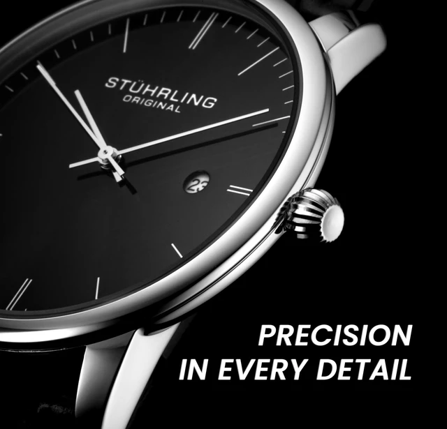 Alt view image 7 of 7 - Mens Watch Black Dial Dress Watch 40mm, Ultra Slim Mens Watch Black Leather Strap, Quartz Analog Mens Wrist Watch, Classic Minimalist Watch for Men