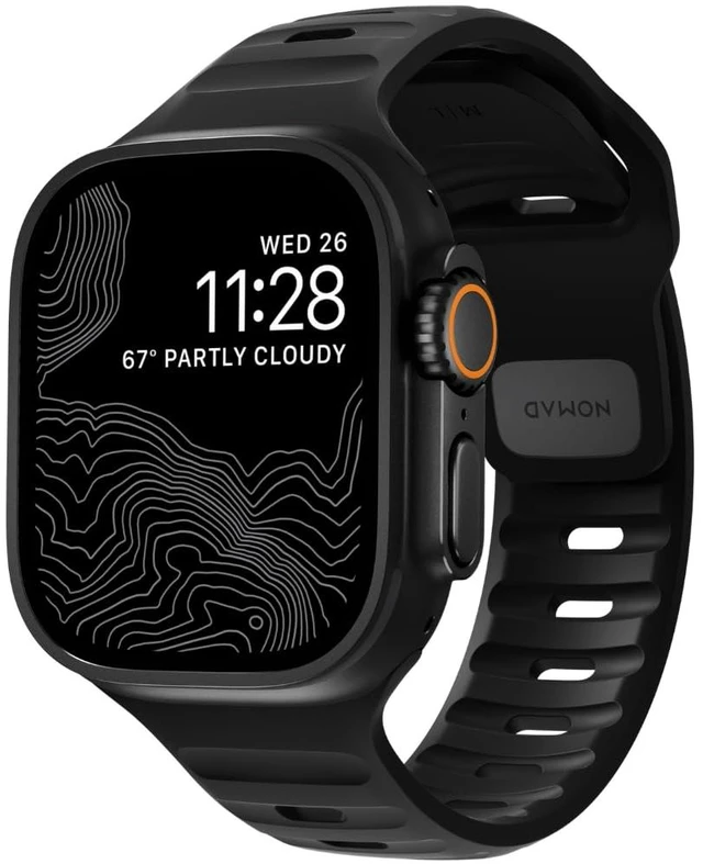 Main image of Sport Band | Black Apple watch ultra 2 band, Designed to give your Apple Watch a modern and athletic look for intense workouts and everyday wear, Compatible with New Series 12, Ultra 1-4, Series 1-11