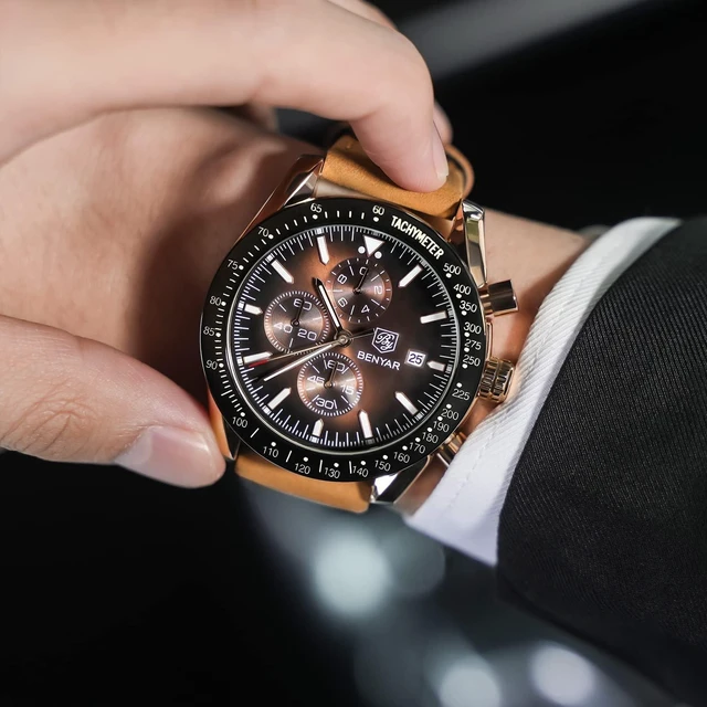 Alt view image 3 of 7 - Watch for Men Analog Quartz Watch Waterproof Luminous Designer Mens Wrist Watches Business Work Sport Casual Dress Watch with Chronograph Silicone Strap Elegant Gifts for Men