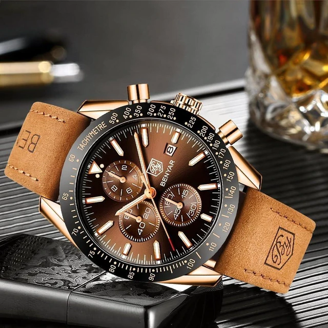 Alt view image 4 of 7 - Watch for Men Analog Quartz Watch Waterproof Luminous Designer Mens Wrist Watches Business Work Sport Casual Dress Watch with Chronograph Silicone Strap Elegant Gifts for Men