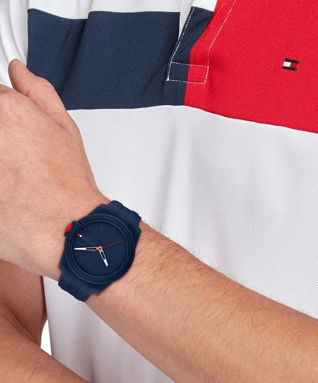 Alt view image 2 of 4 - Casual 3H Quartz Watch - Sporty Silicone Wristwatch for Men - Water-Resistant up to 5 ATM/50 Meters - Premium Fashion for Everyday Wear - 44mm