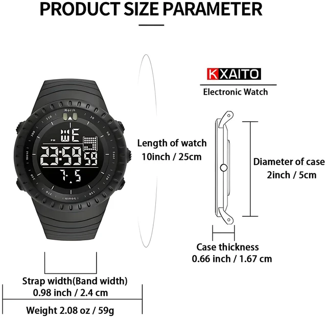 Alt view image 5 of 7 - Men's Watches Sports Outdoor Waterproof Military Watch Date Multi Function Tactics LED Face Alarm Stopwatch for Men (6256 Black)