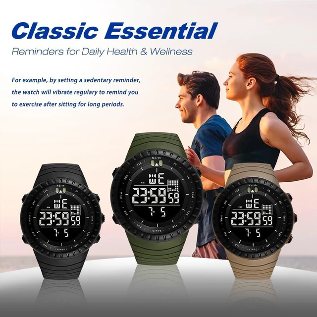 Alt view image 6 of 7 - Men's Watches Sports Outdoor Waterproof Military Watch Date Multi Function Tactics LED Face Alarm Stopwatch for Men (6256 Black)