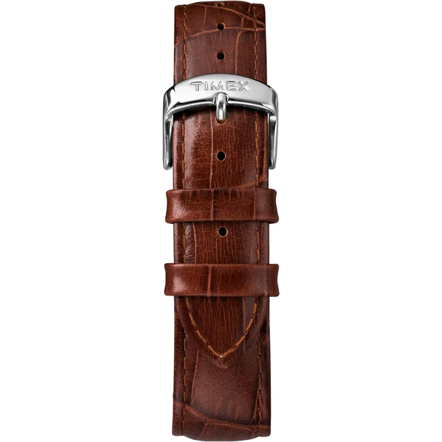 Alt view image 3 of 3 - Men's Easy Reader 38mm Watch Silver-Tone Case Blue Dial with Brown Croco Leather Strap