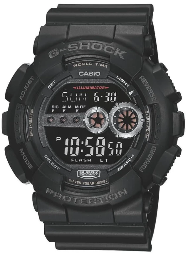 Main image of G-Shock GD100-1B | Men's Tough Digital Watch | 200M Water Resistant | High-Brightness LED | Dual Time & 7-Year Battery